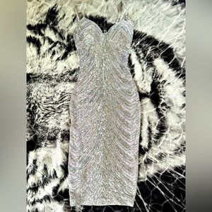 Gray/Silver Sequins Cocktail Dress Size XS